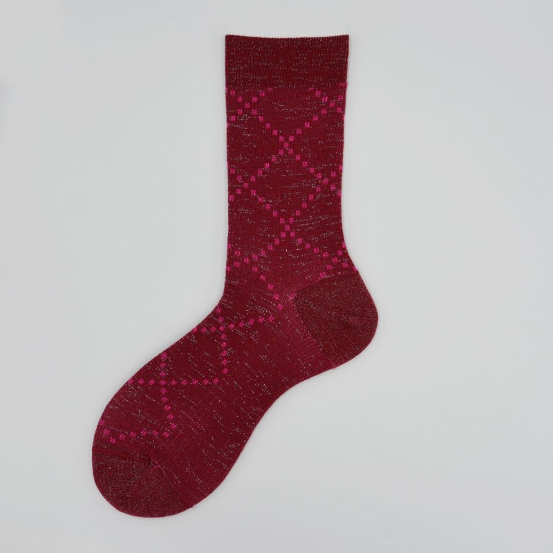 Calza corta in cotone e lurex in...