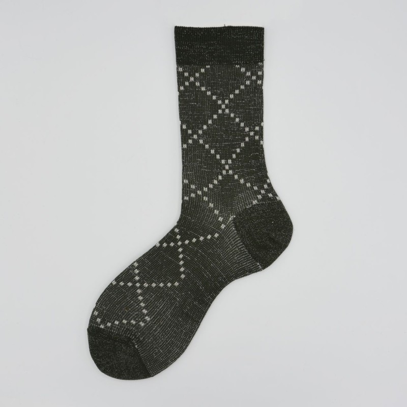 Calza corta in cotone e lurex in...