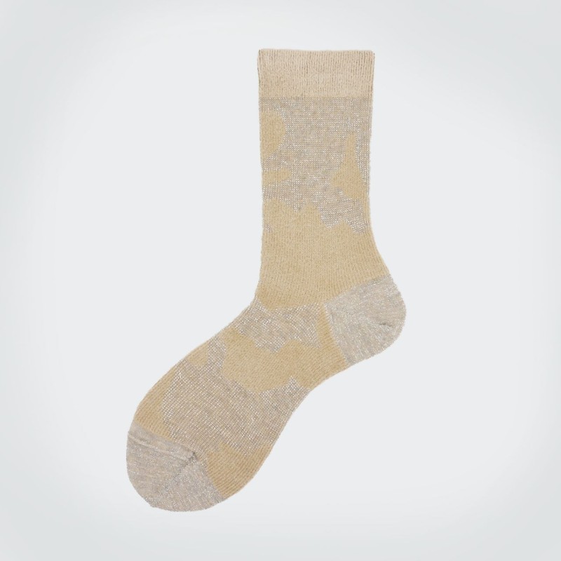Calza corta in cotone e lurex a...