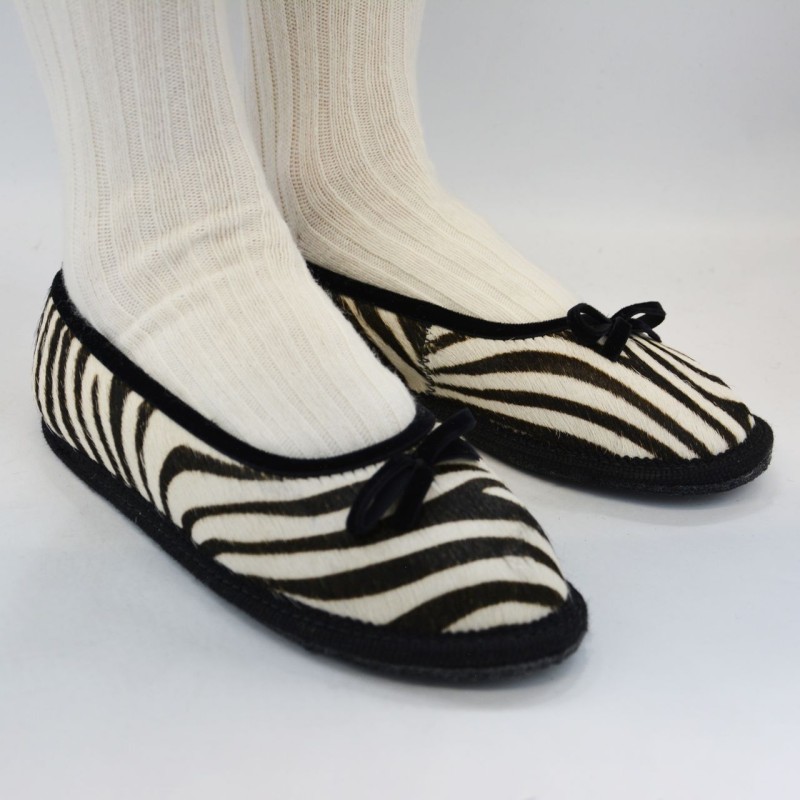 Slipper in cavallino in tinta unita e...