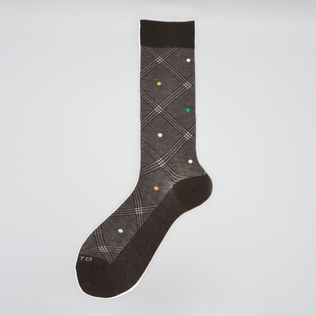 Calza corta in misto cashmere a pois e righe Andy 2