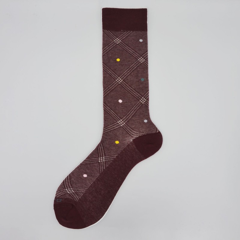 Calza corta in misto cashmere a pois...