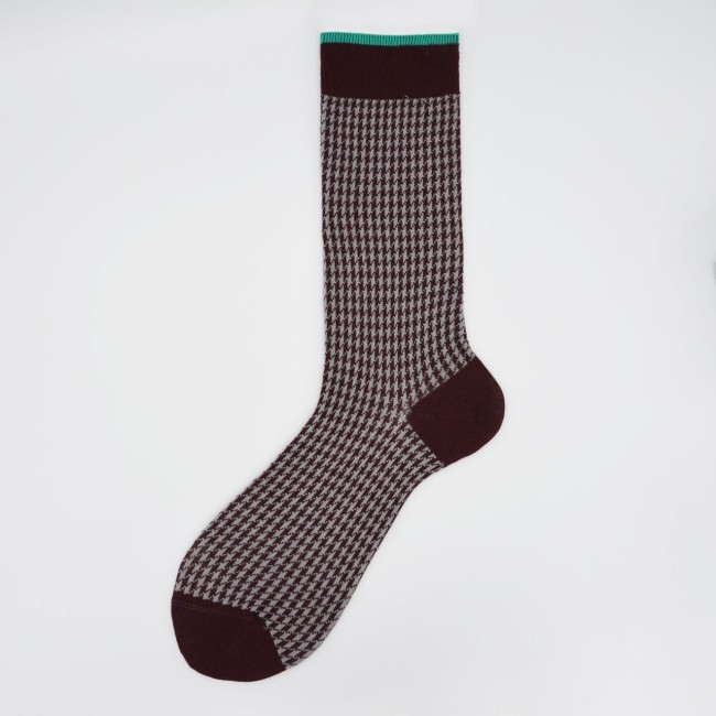 Calza corta in misto cashmere in fantasia pied de poule... 2