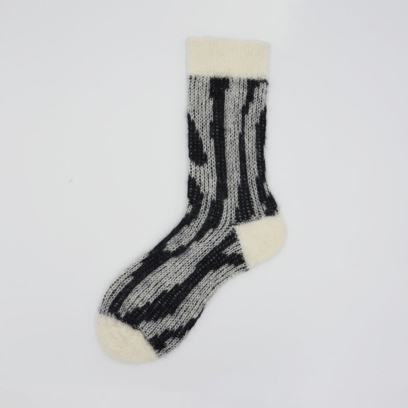 Calza corta in mohair e lana vergine...