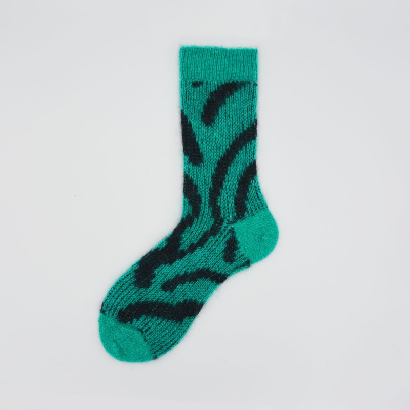 Calza corta in mohair e lana vergine...