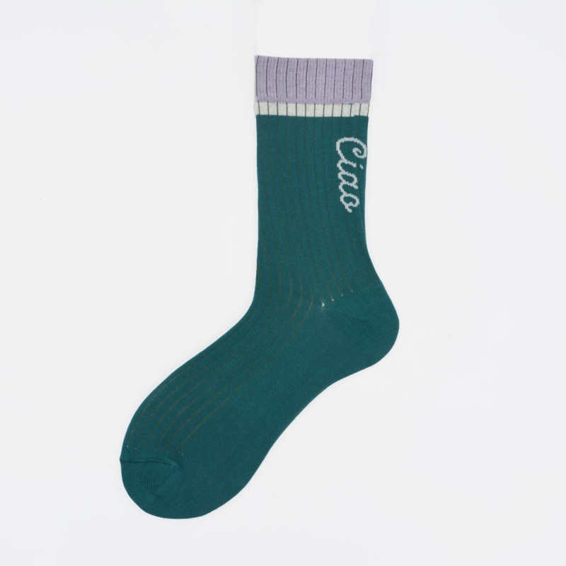 Calza corta in cotone con "ciao" sul...