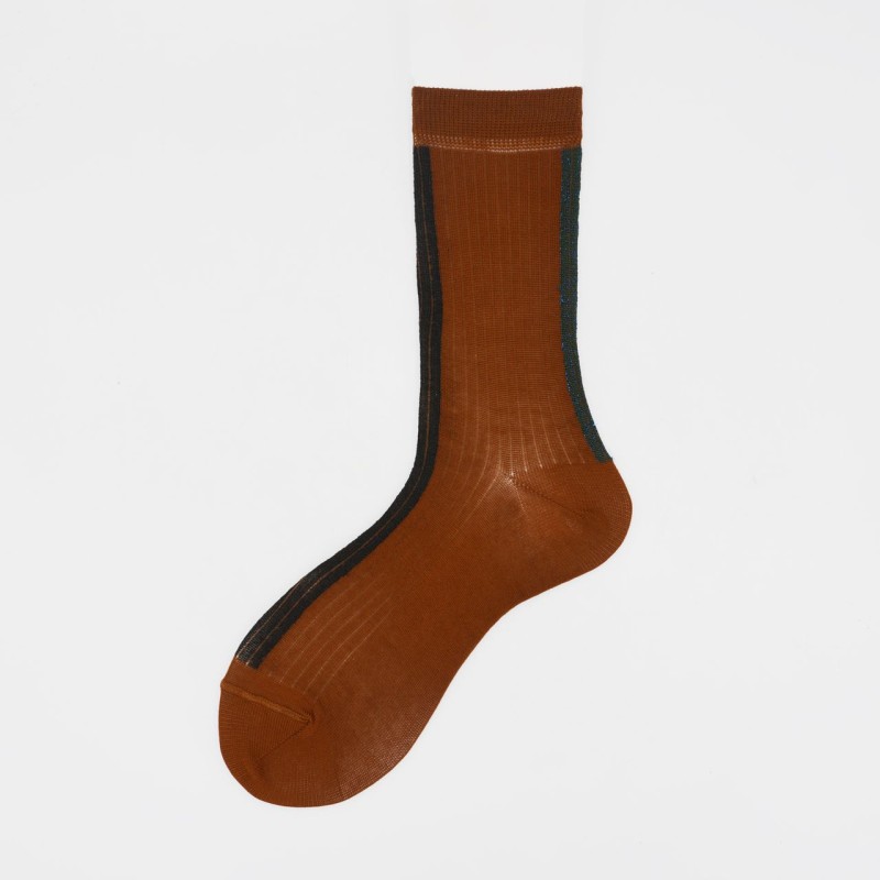 Calza corta in cotone con linea in...