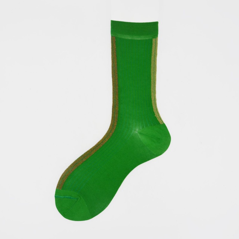 Calza corta in cotone con linea in...