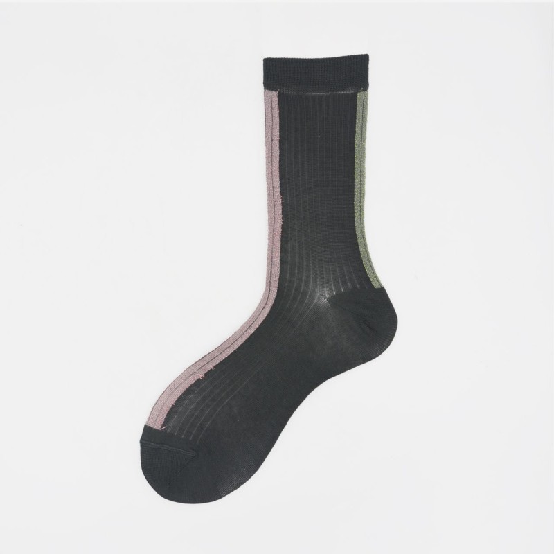 Calza corta in cotone con linea in...