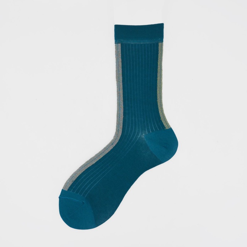 Calza corta in cotone con linea in...