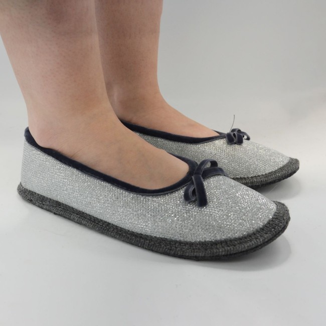 Slipper in tessuto con bordo in velluto Victoria