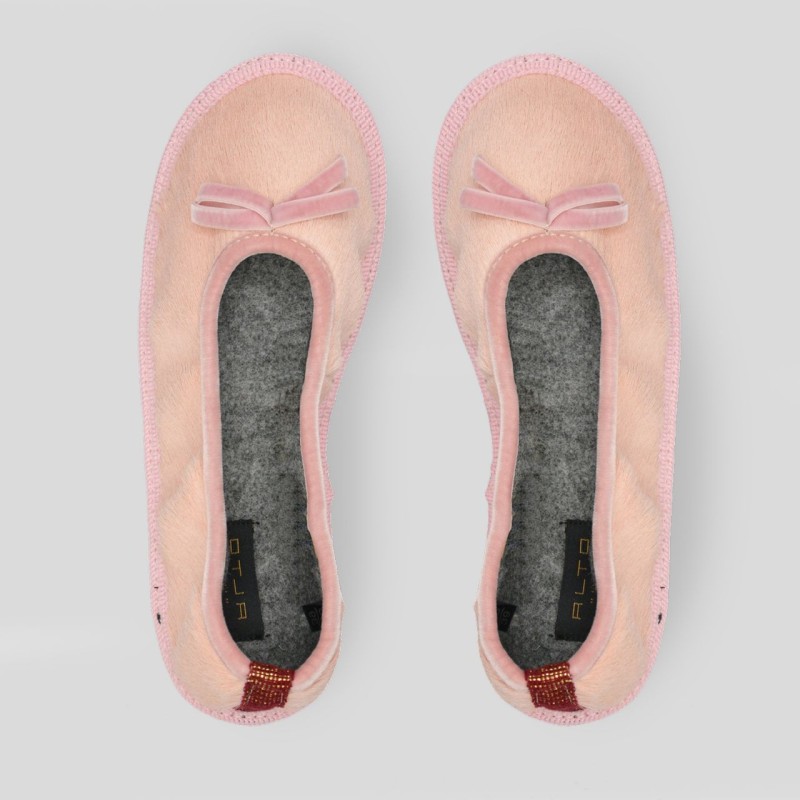 Slipper in cavallino in tinta unita e...