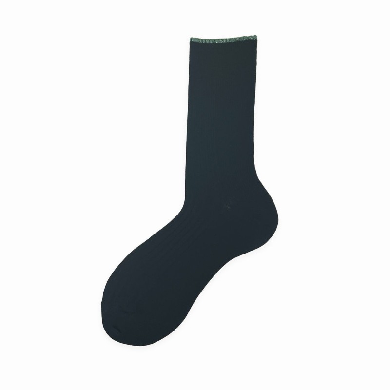 Calza corta in misto cashmere a costa...
