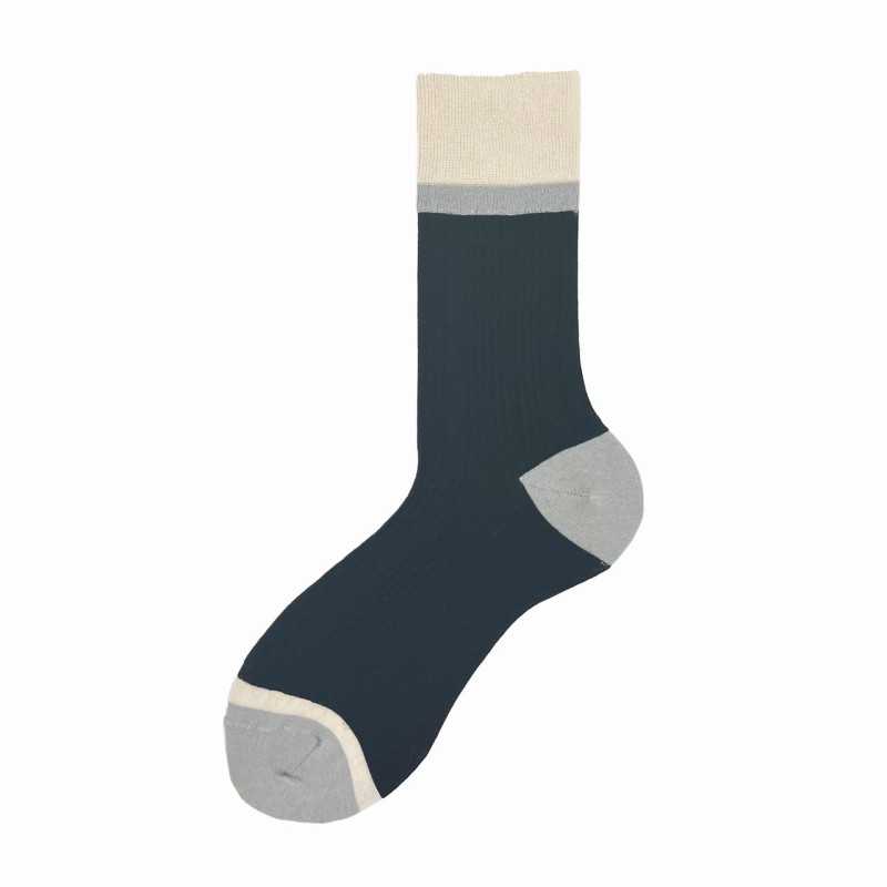 Calza corta in misto cashmere coste...