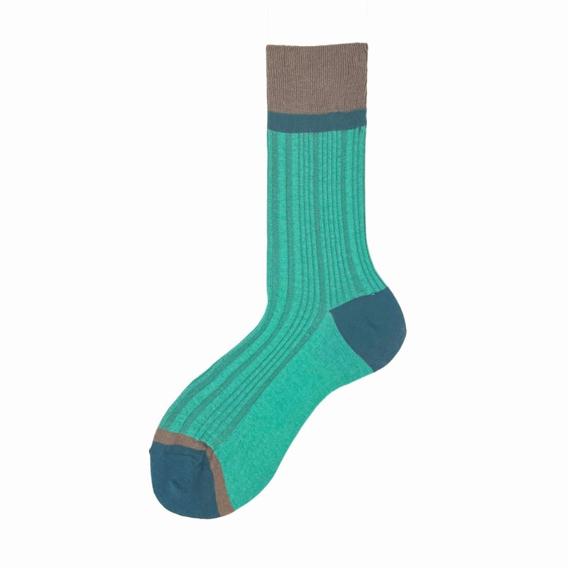 Calza corta in misto cashmere coste...