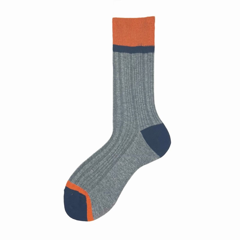 Calza corta in misto cashmere coste...