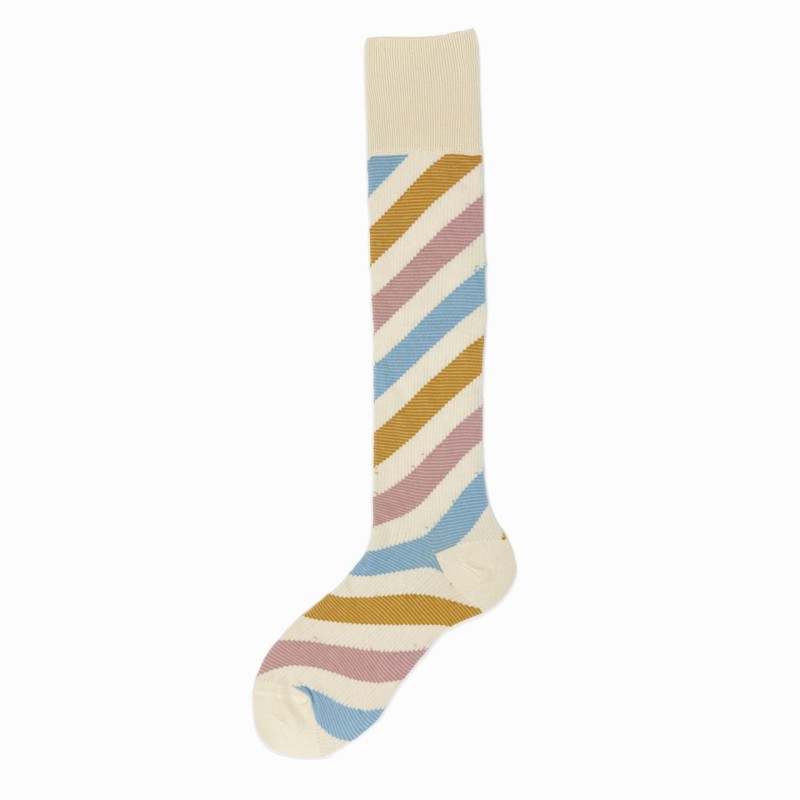 Calza lunga in misto cashmere a righe...