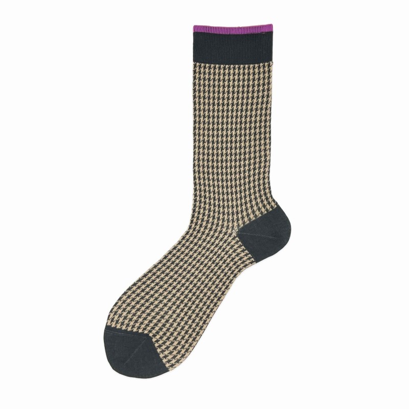 Calza corta in misto cashmere pied de...
