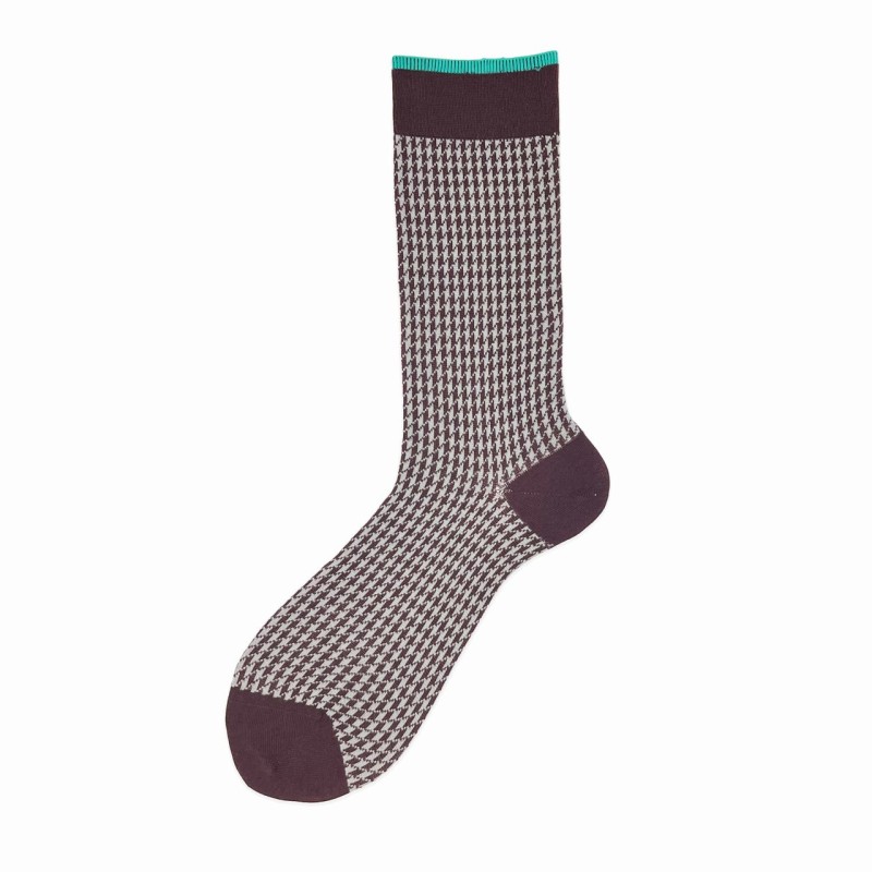 Calza corta in misto cashmere pied de...