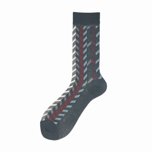 Calza corta in cotone con zig zag Elenos