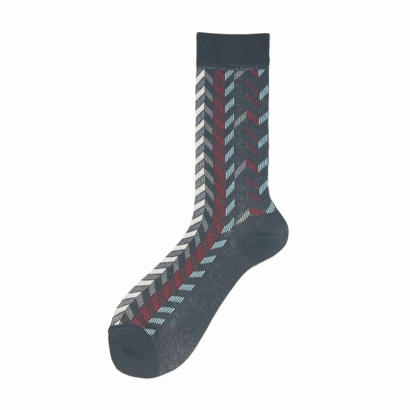 Calza corta in cotone con zig zag Elenos