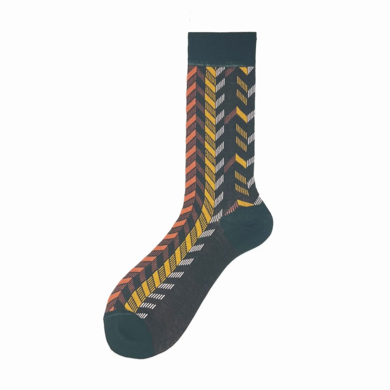 Calza corta in cotone con zig zag Elenos