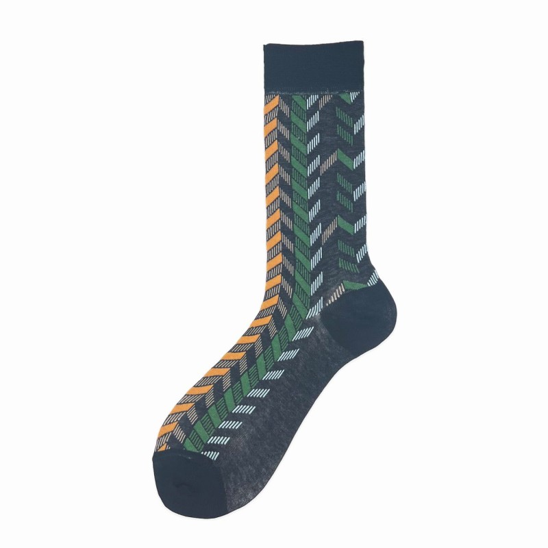 Calza corta in cotone con zig zag Elenos