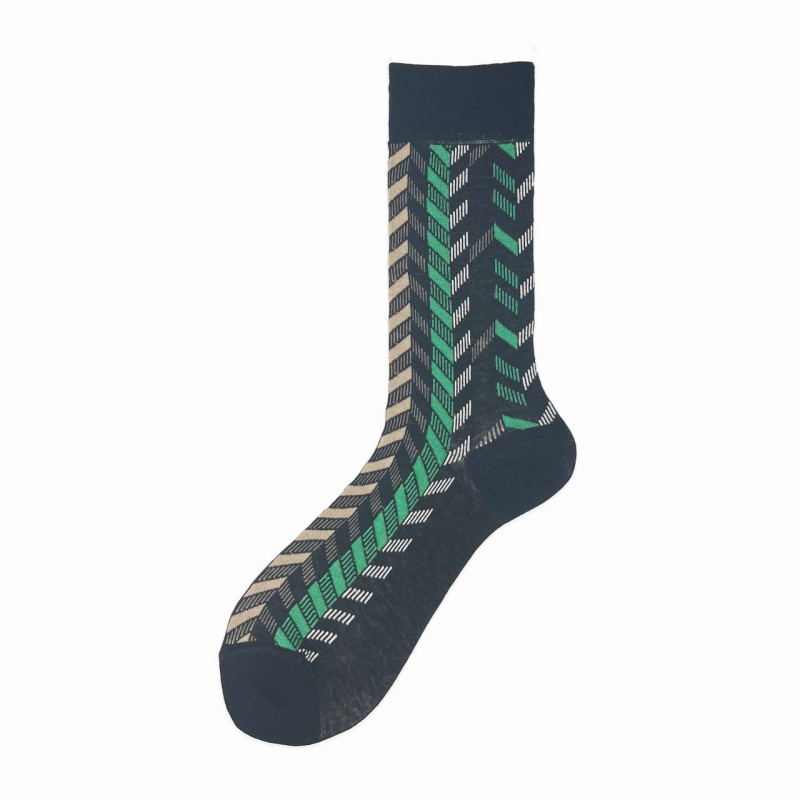 Calza corta in cotone con zig zag Elenos