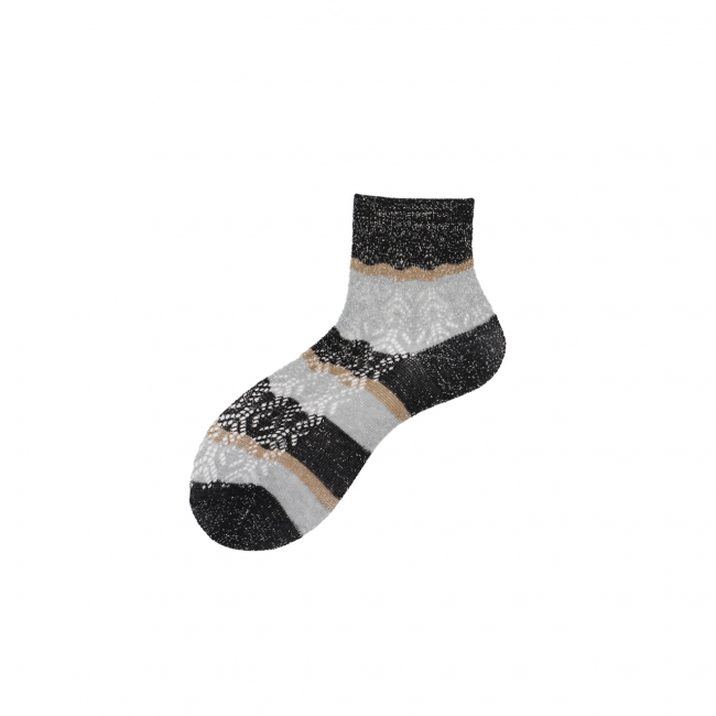 Calza da sneakers da donna in cotone traforato a righe Nidia
