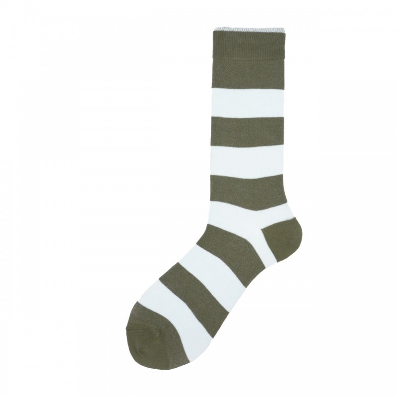 Calza corta in cotone a righe rugby...
