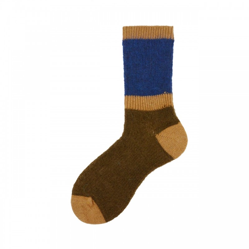 Calza corta in baby mohair a costa...