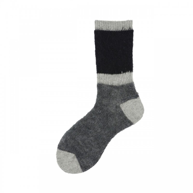 Calza corta in baby mohair a costa...