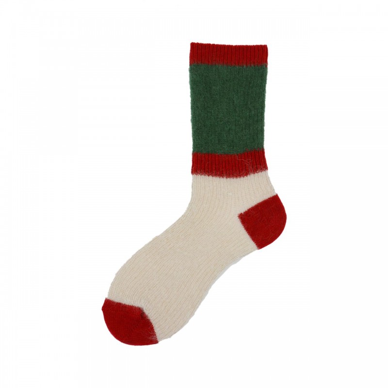 Calza corta in baby mohair a costa...