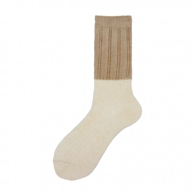 Calza corta a coste misto cashmere bicolor Jim