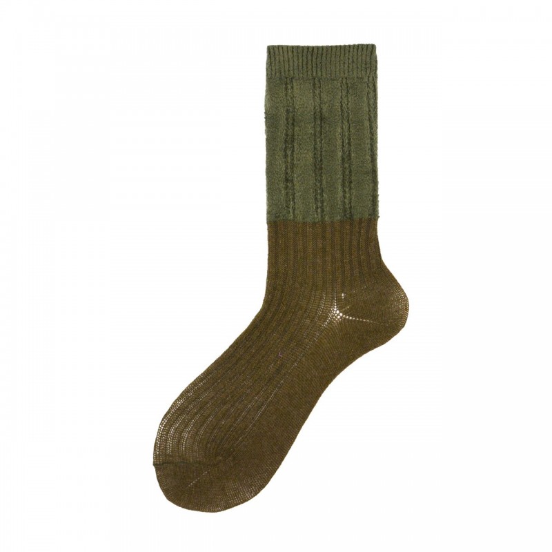 Calza corta a coste misto cashmere...