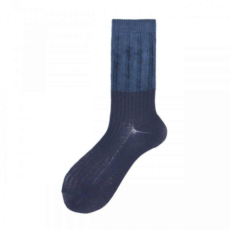Calza corta a coste misto cashmere...