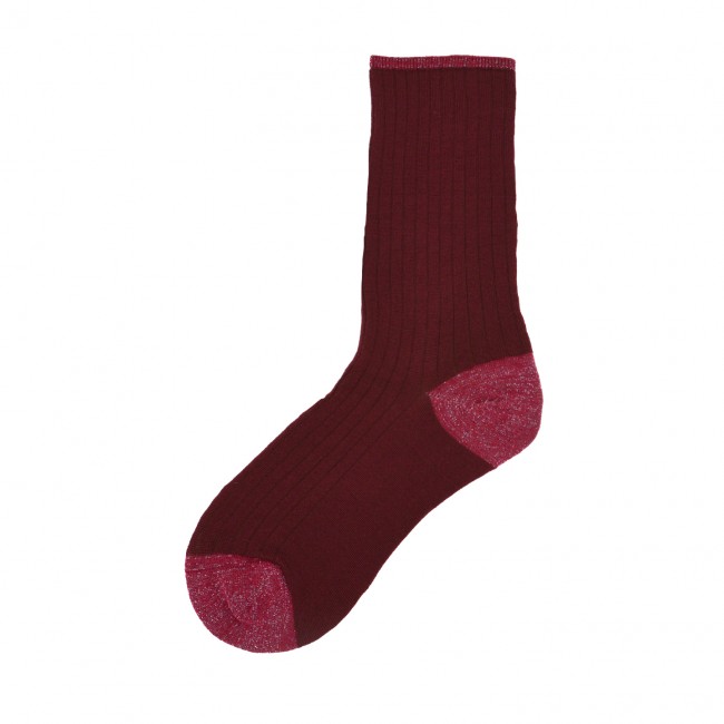 Calza corta in lana e lurex a coste N.279 2