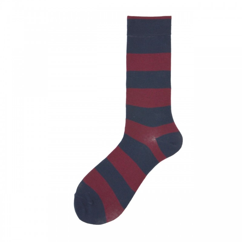 Calza lunga in cotone a righe rugby...