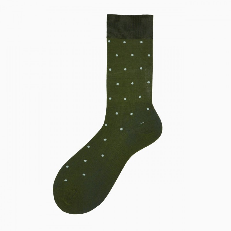 Calza corta uomo in cotone con pois...