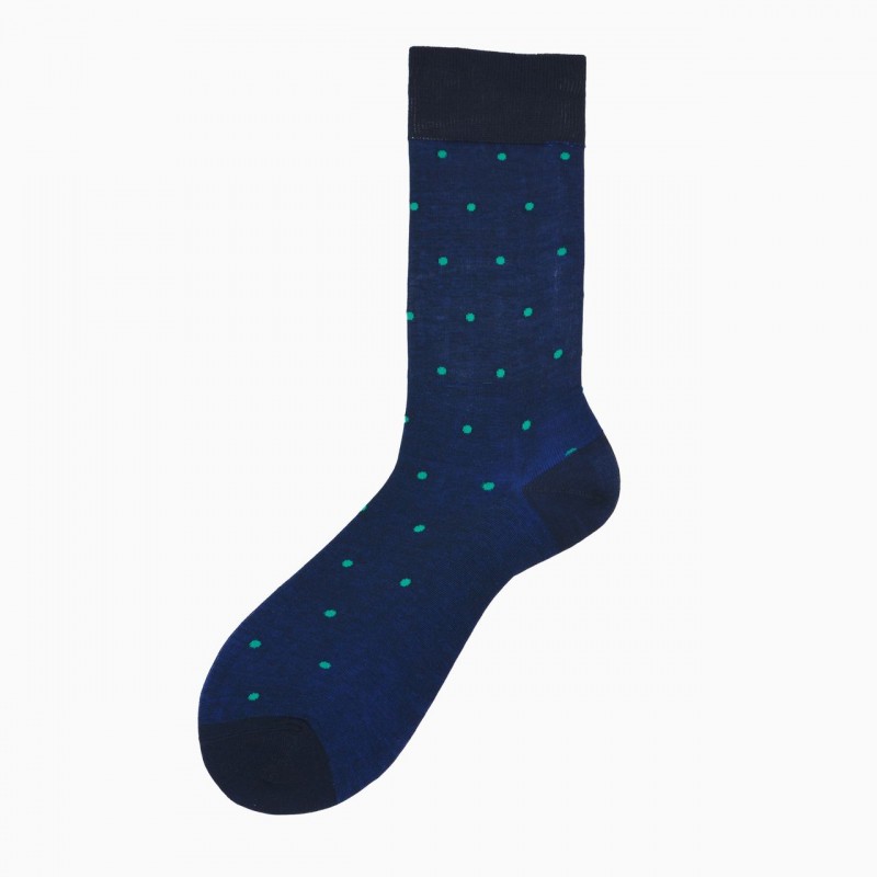 Calza corta uomo in cotone con pois...