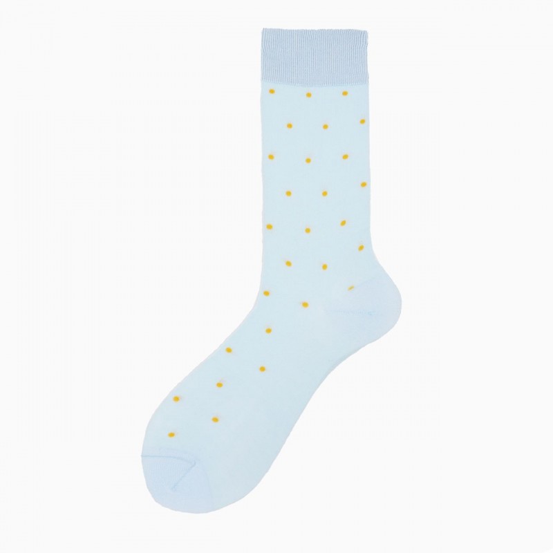 Calza corta uomo in cotone con pois...