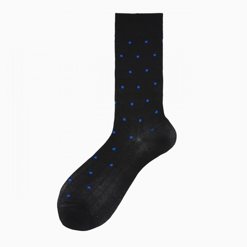 Calza lunga uomo in cotone con pois...