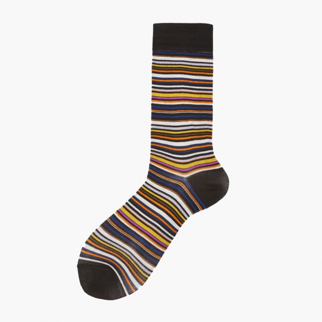 Calza corta uomo in cotone multiriga Genjo