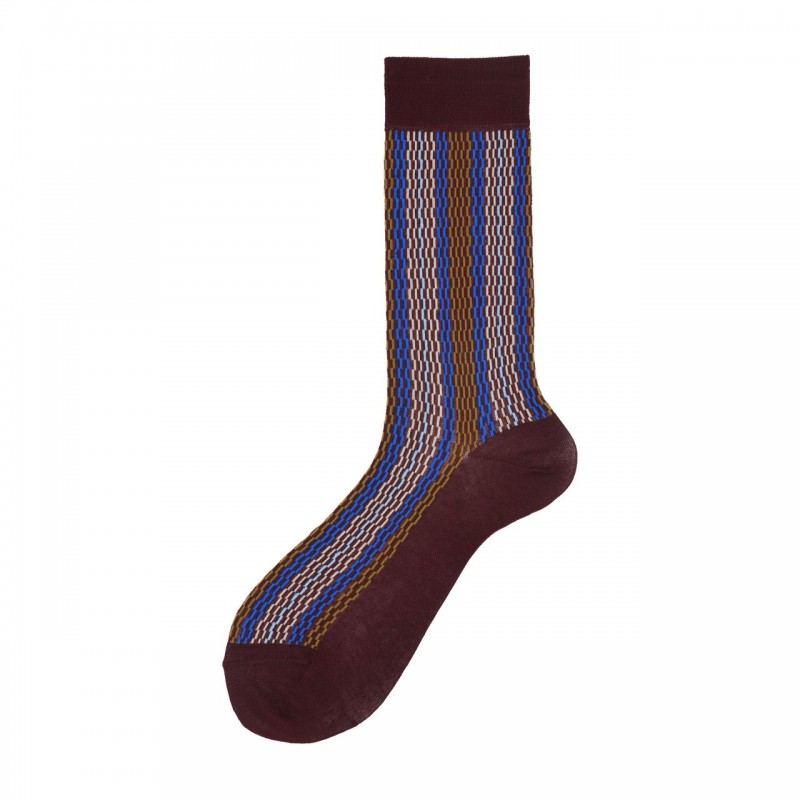 Calza corta uomo in cotone con righe...