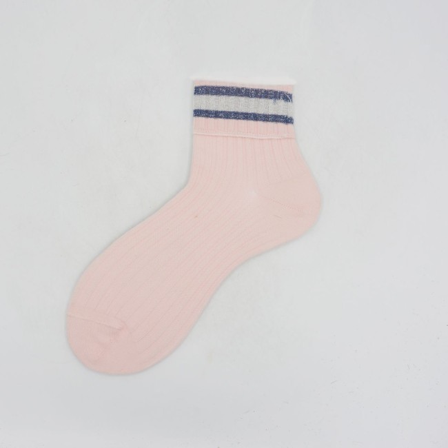 Calza corta da donna con risvoltino a righe Lena 2